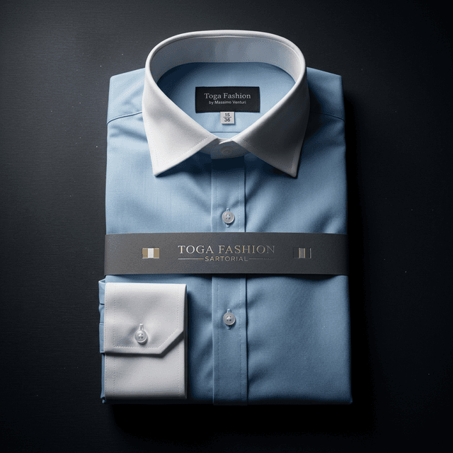 Camisa Celeste Contraste Sartorial